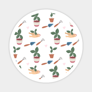 Pattern with Gardening elements Magnet